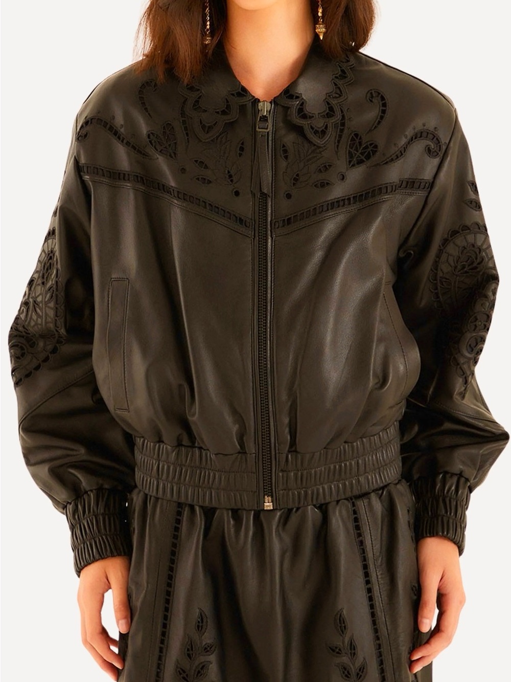 House of Harlow Brown Richelieu Faux Leather Bomber Jacket S Small ( Farm
Rio FR